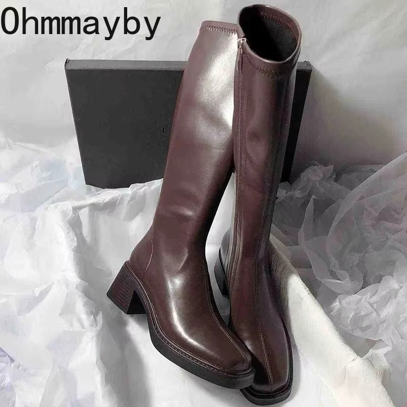 Vintage Fashion Online - خمر كعب سميك النساء حذاء برقبة
