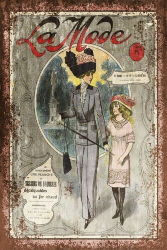 لافتة معدنية بتصميم عتيق مستوح - مراجعة Vintage Fashion La وسعره